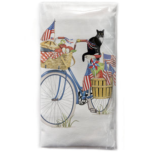 Blue Bike Flags Bagged Towel