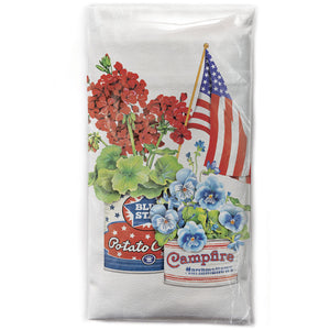 Can Flag Flowers Bagged Towel