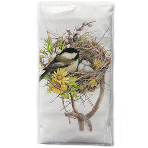 Chickadee Nest Spring Bagged Towel
