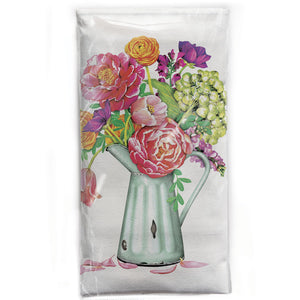 Country Flowers Vase Bagged Towel