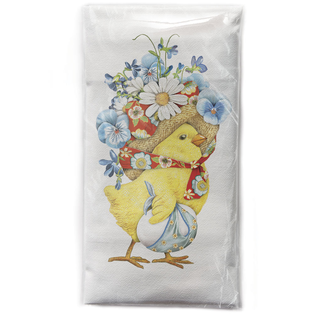 Chick Flower Bonnet Bagged Towel
