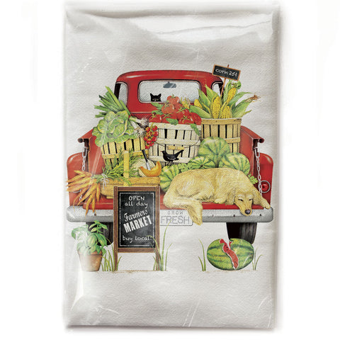 Red Truck Market Bagged Towel