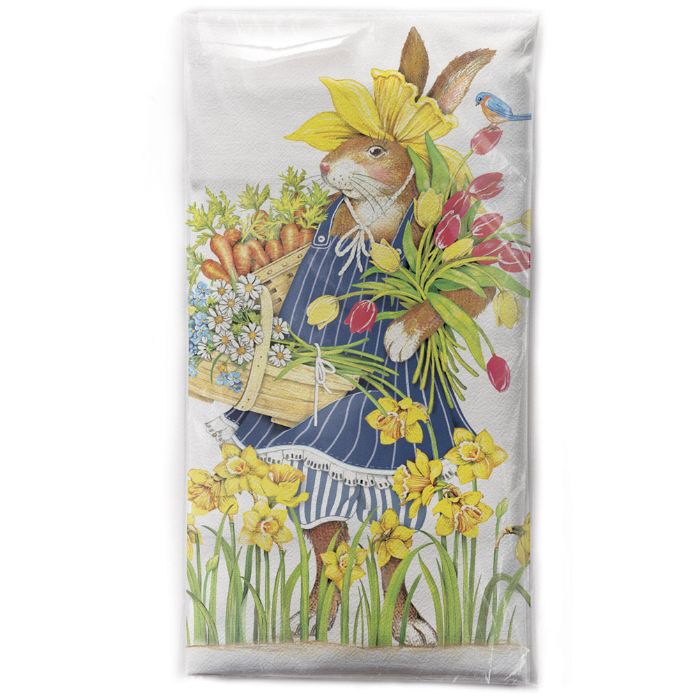 Rabbit Daffodil Hat Bagged Towel
