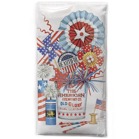 Fireworks Bucket Bagged Towel