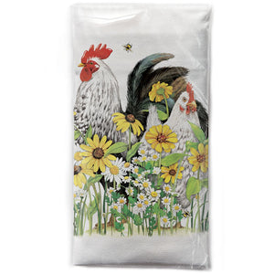Flower Chickens Bagged Towel