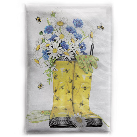 Daisy Rainboot Bagged Towel